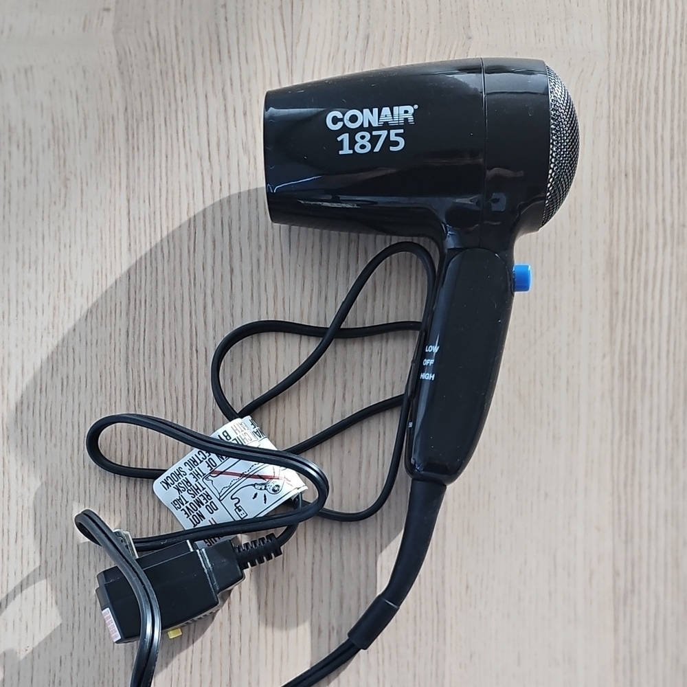 Conair Compact Folding Handle Hair Dryer, 1875W Travel Friendly